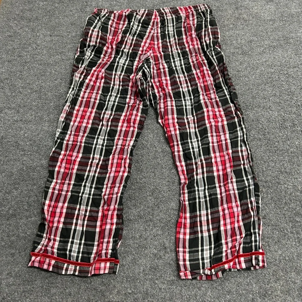 Victoria's Secret Pajama Pants Womens XL Red Plaid Cotton Dream Angels Sleepwear